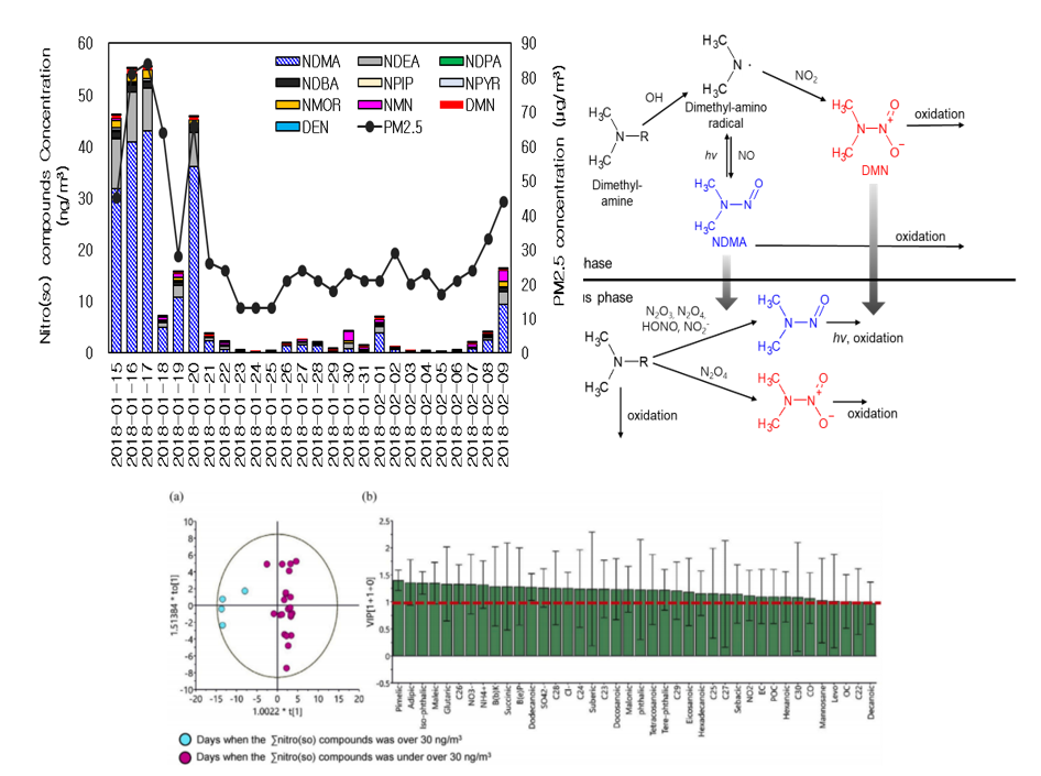 PMF/OPLS-DA 배출원 기여 분석 결과